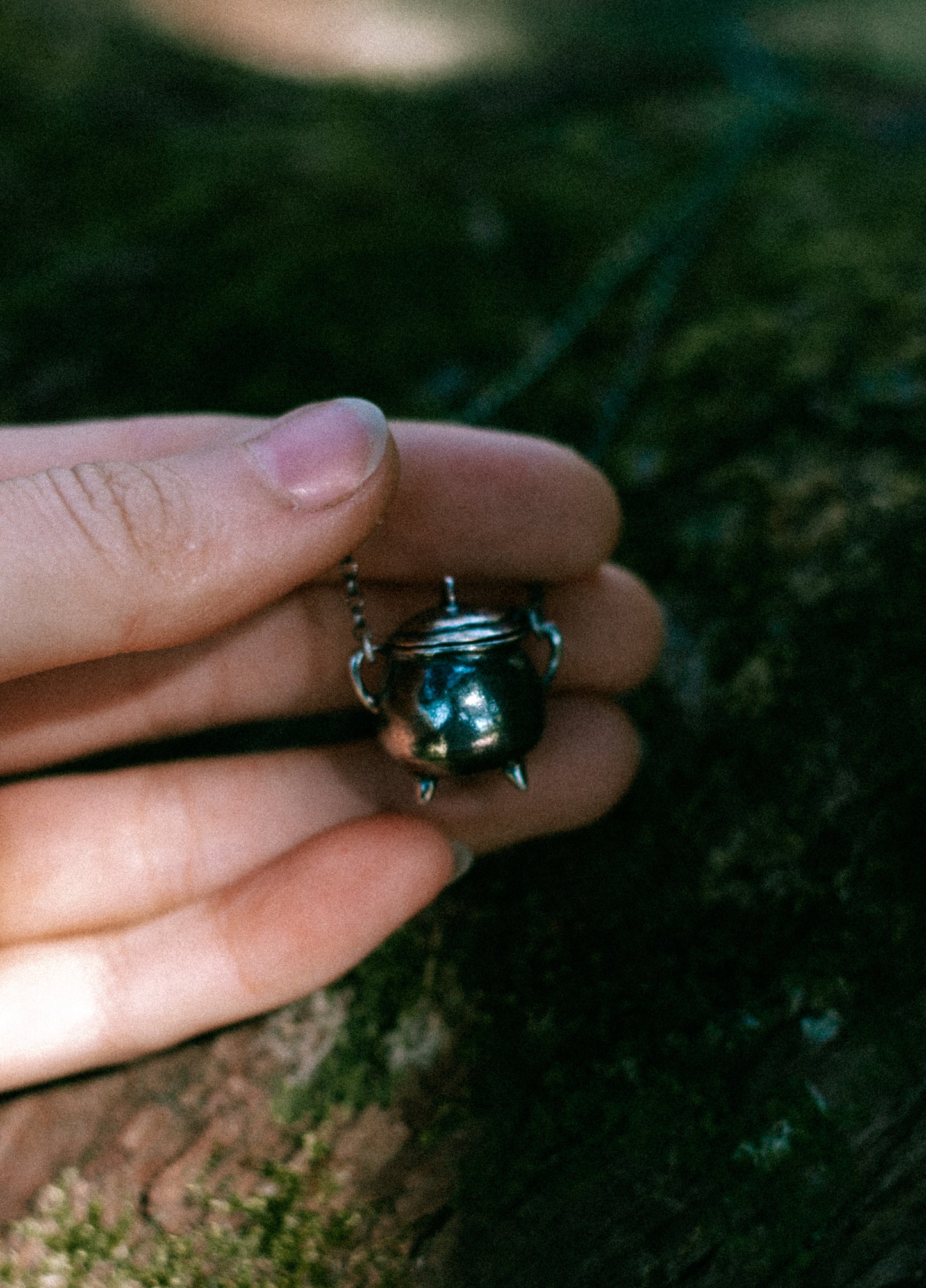 cauldron & spell pendant