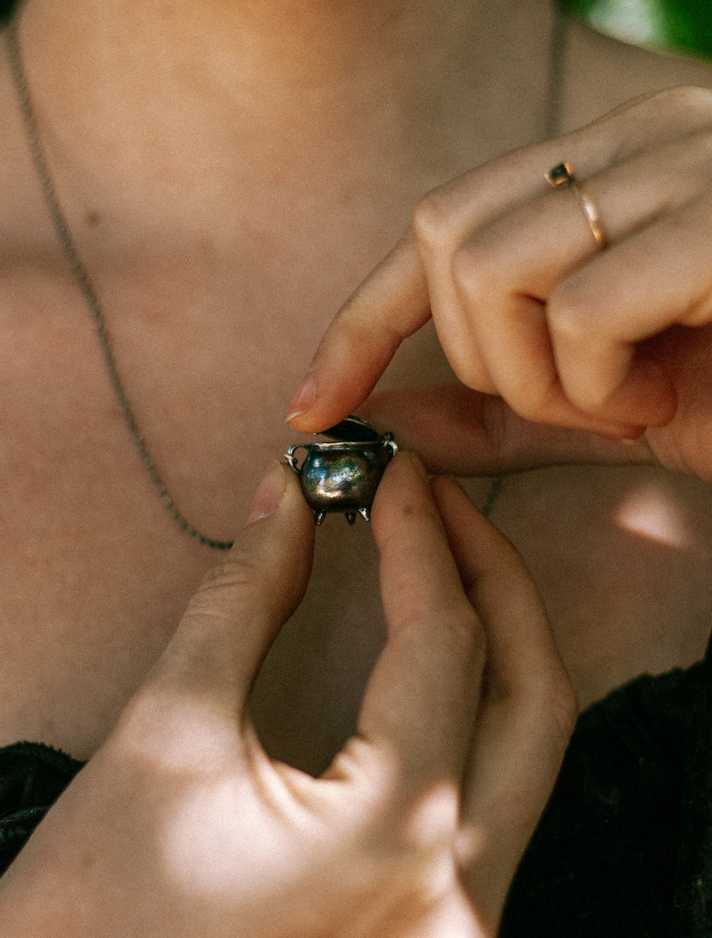 cauldron & spell pendant