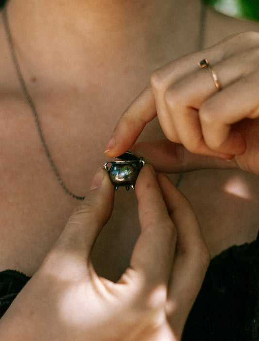 cauldron & spell pendant