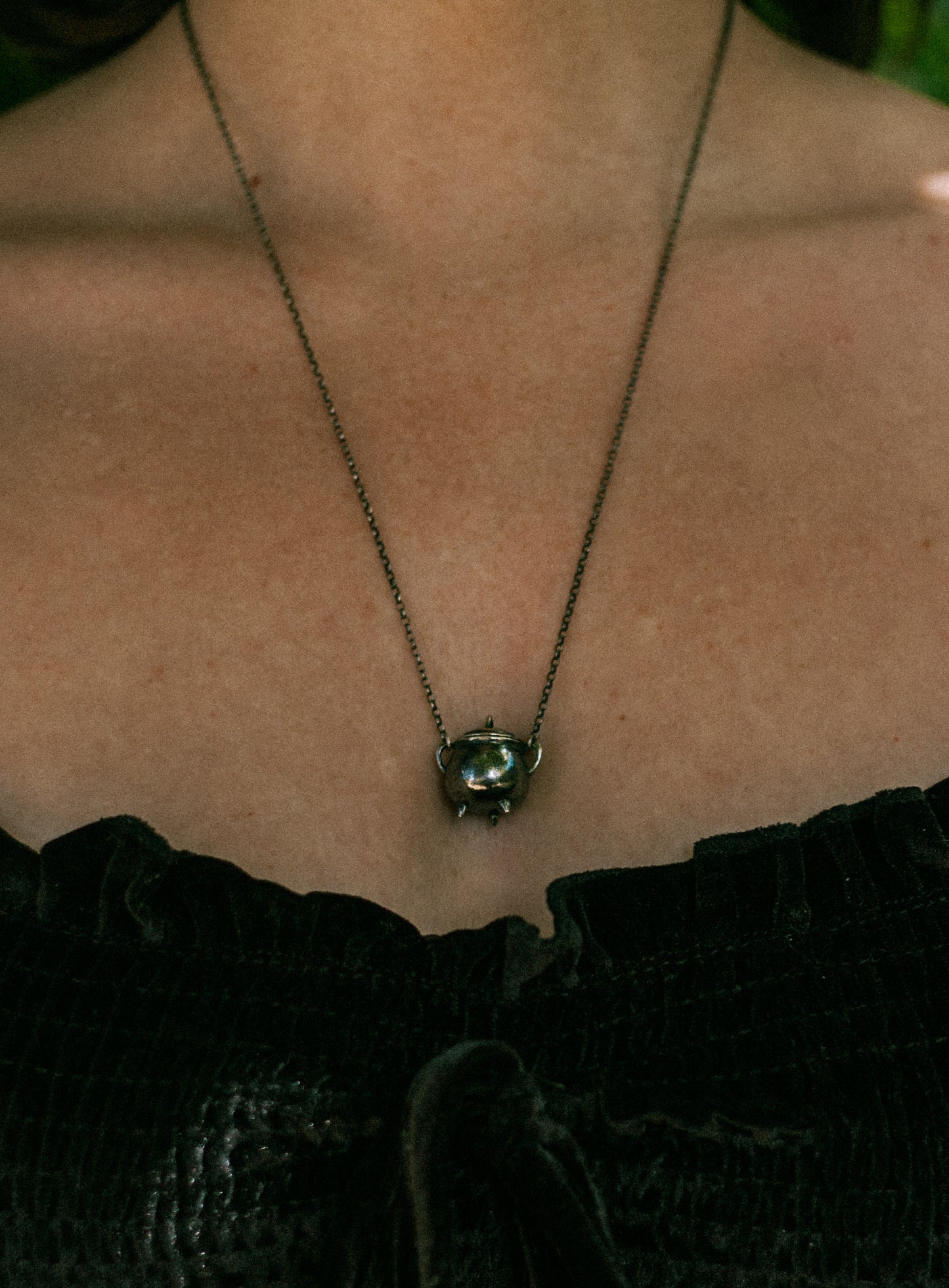 cauldron & spell pendant