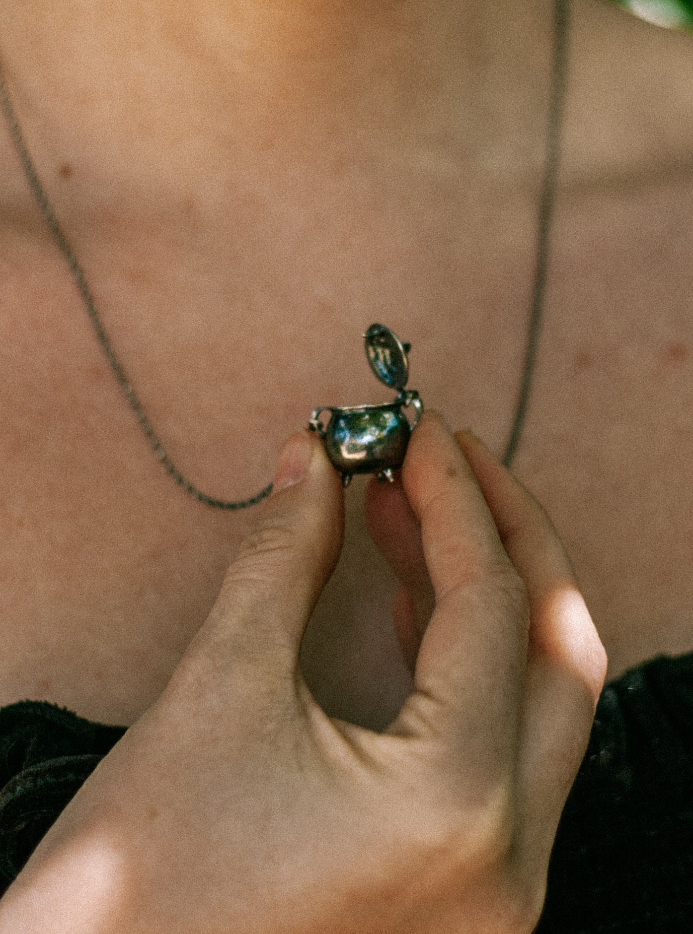 cauldron & spell pendant