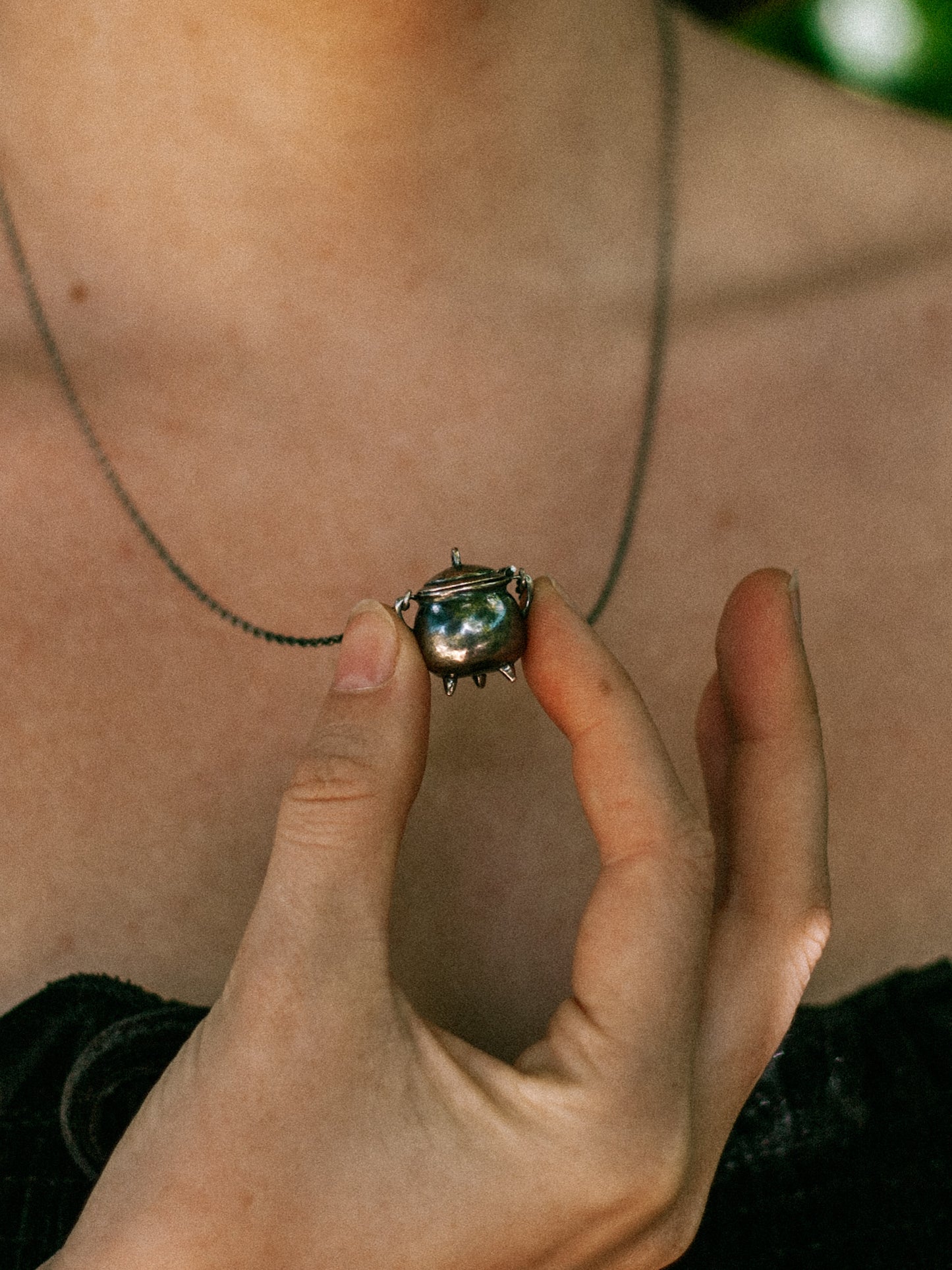 cauldron & spell pendant