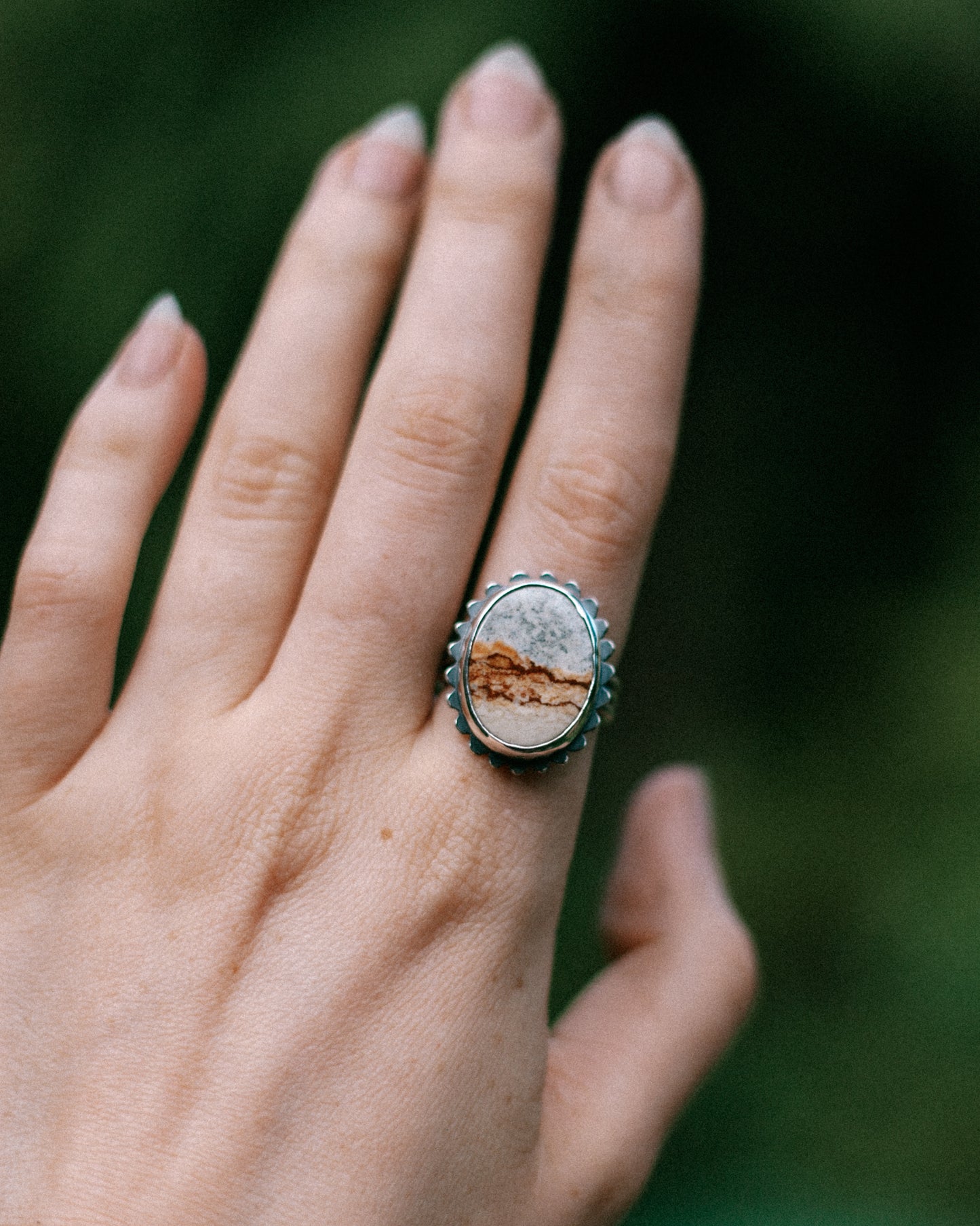 chicken track jasper ring