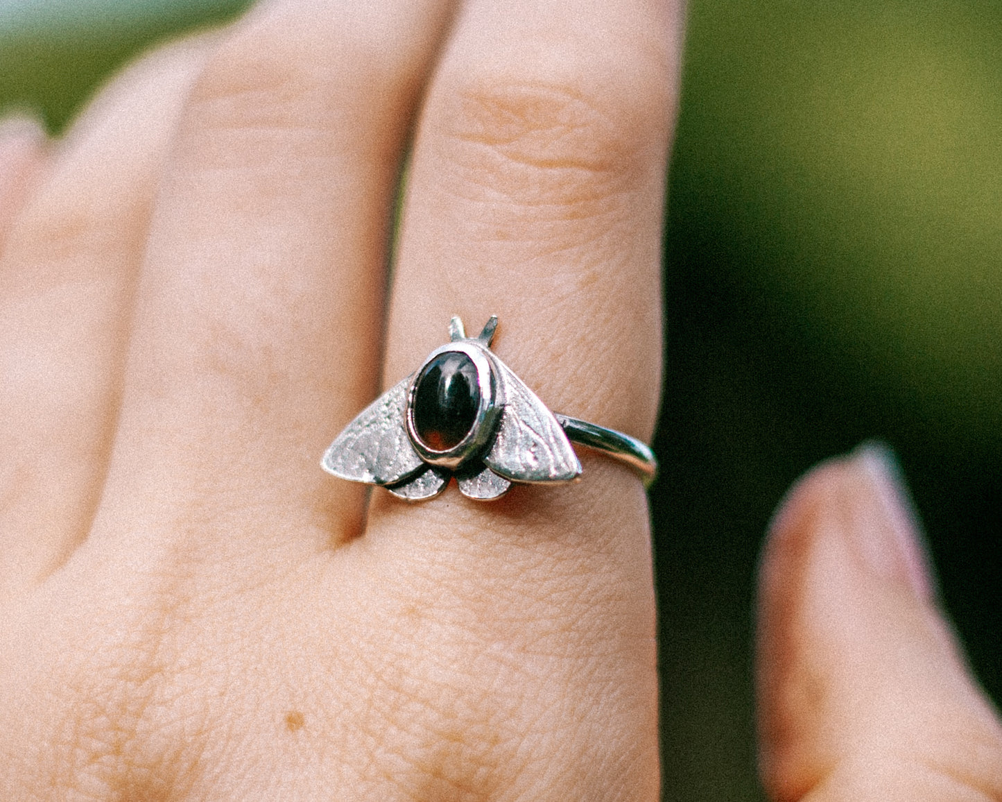 montana agate moth ring