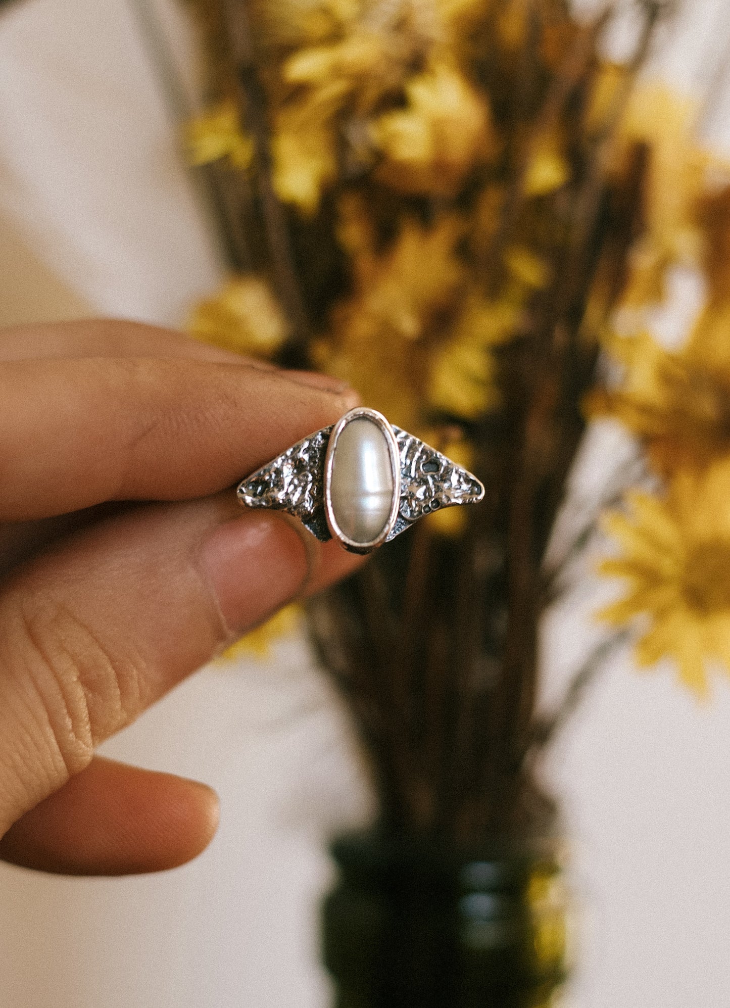 pearl moth - ring