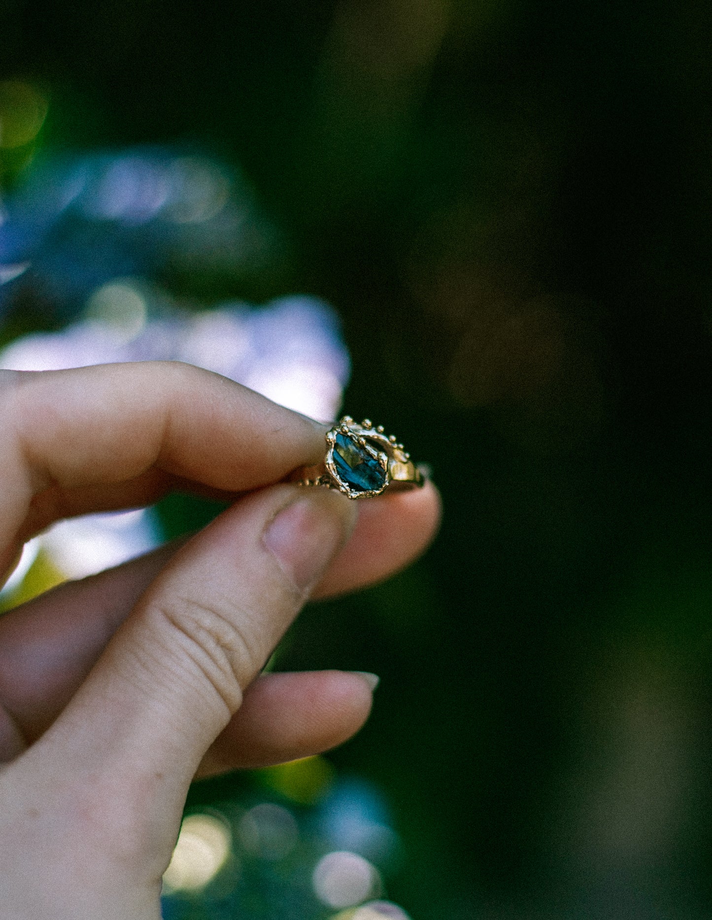gold parti sapphire ring