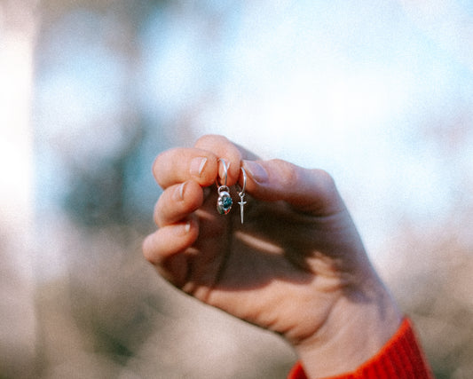 sword and stone - hoop charms