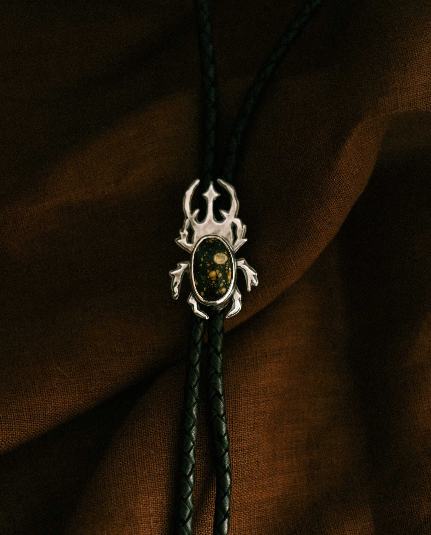 bolo ties - pray mantis and scarab beetle