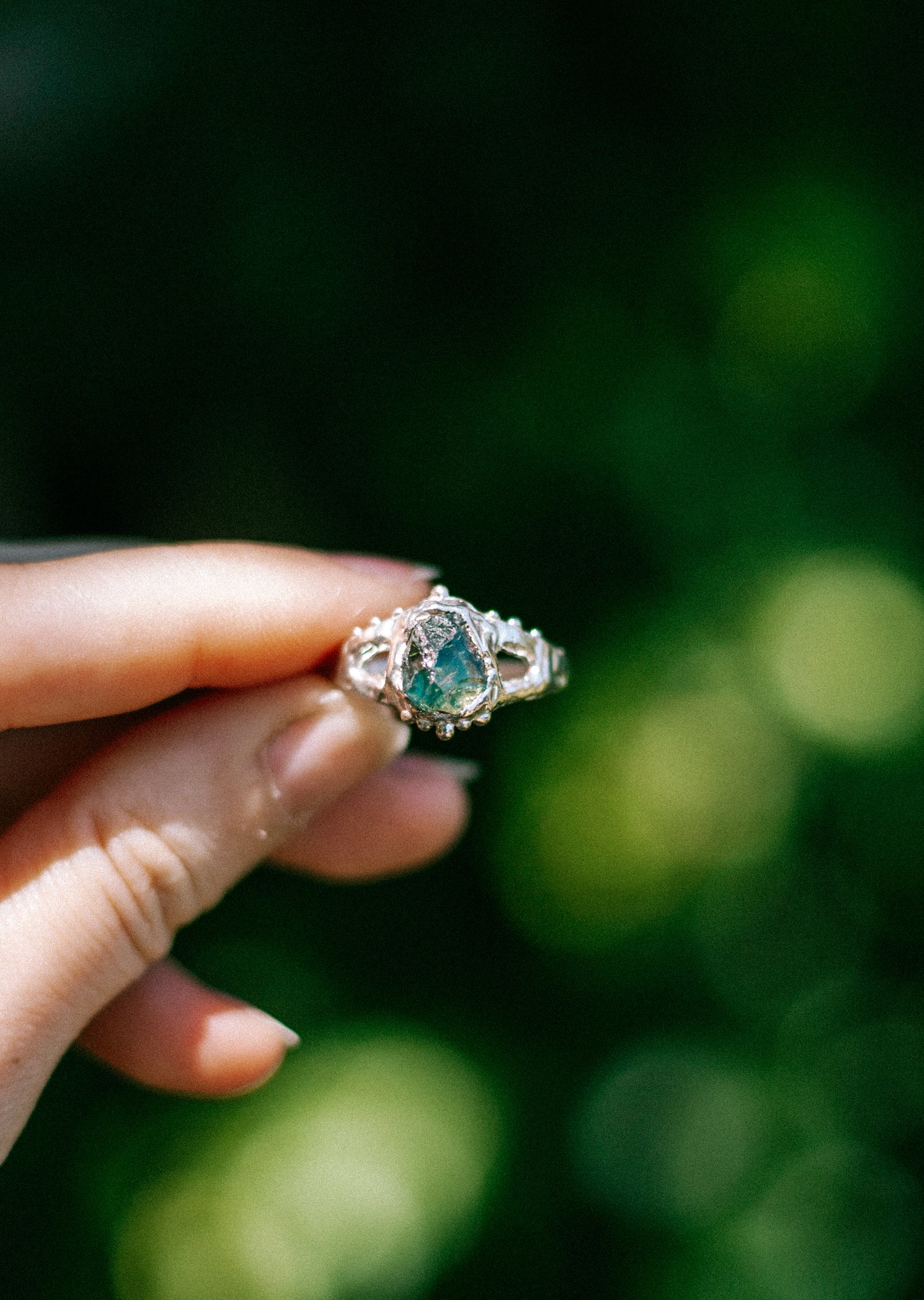 blue depths sapphire ring