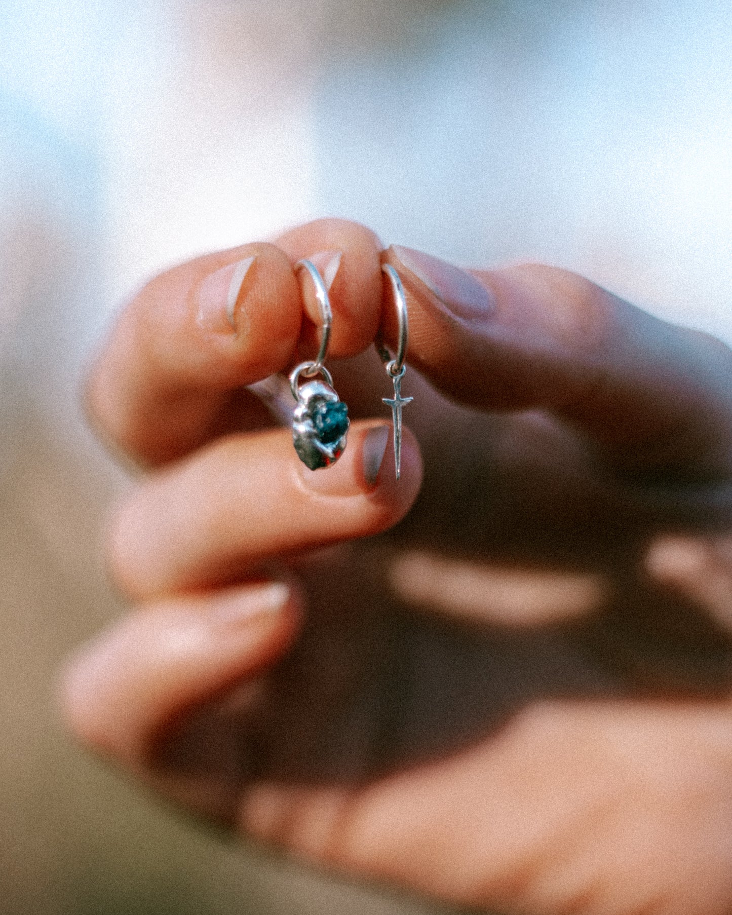 sword and stone - hoop charms