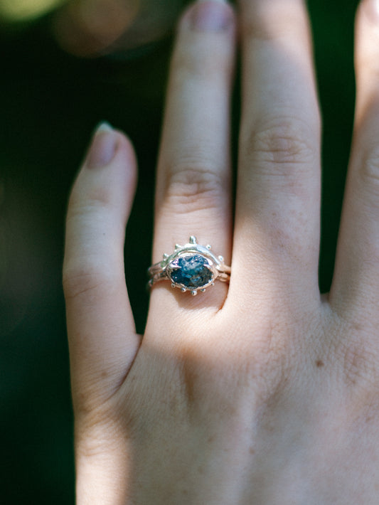blue sapphire stacker ring