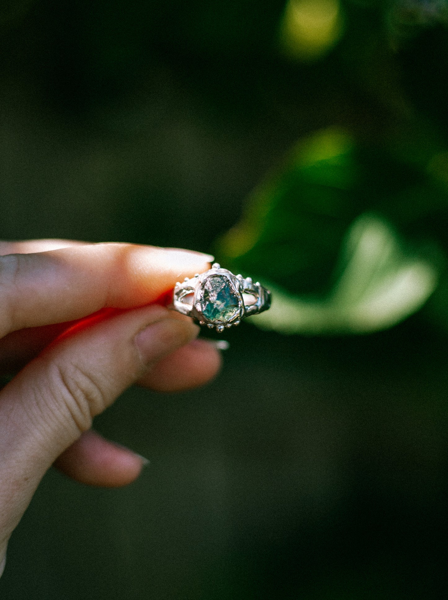 blue depths sapphire ring
