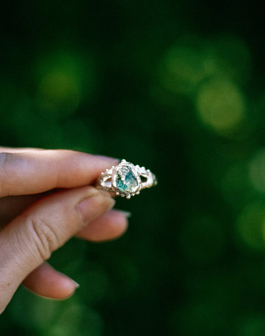 blue depths sapphire ring