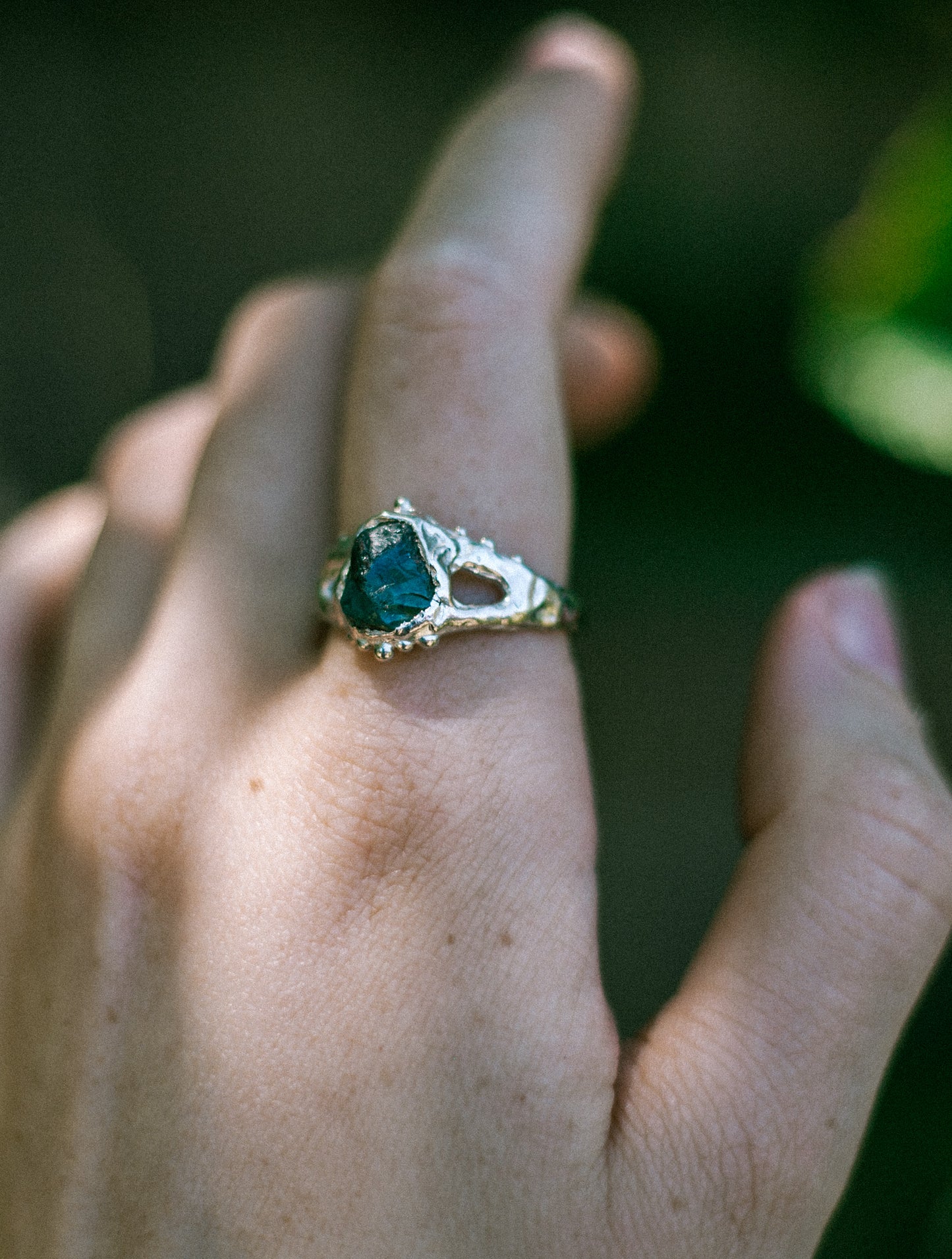 blue depths sapphire ring