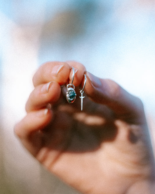 sword and stone - hoop charms