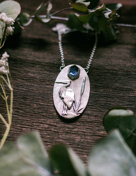 Blue Heron Necklace