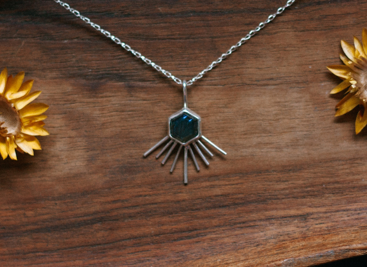 labradorite ray necklace