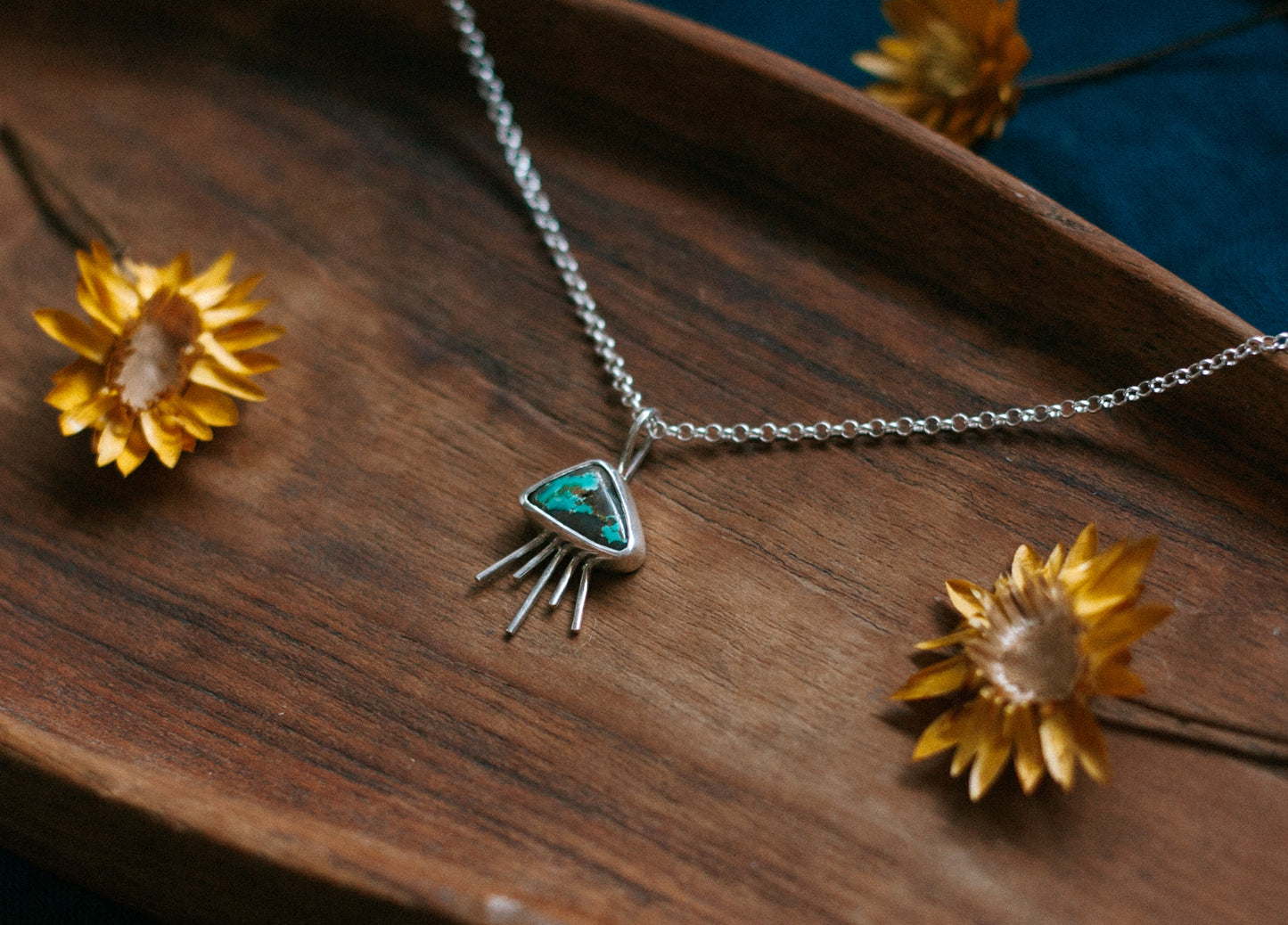 turquoise ray necklace