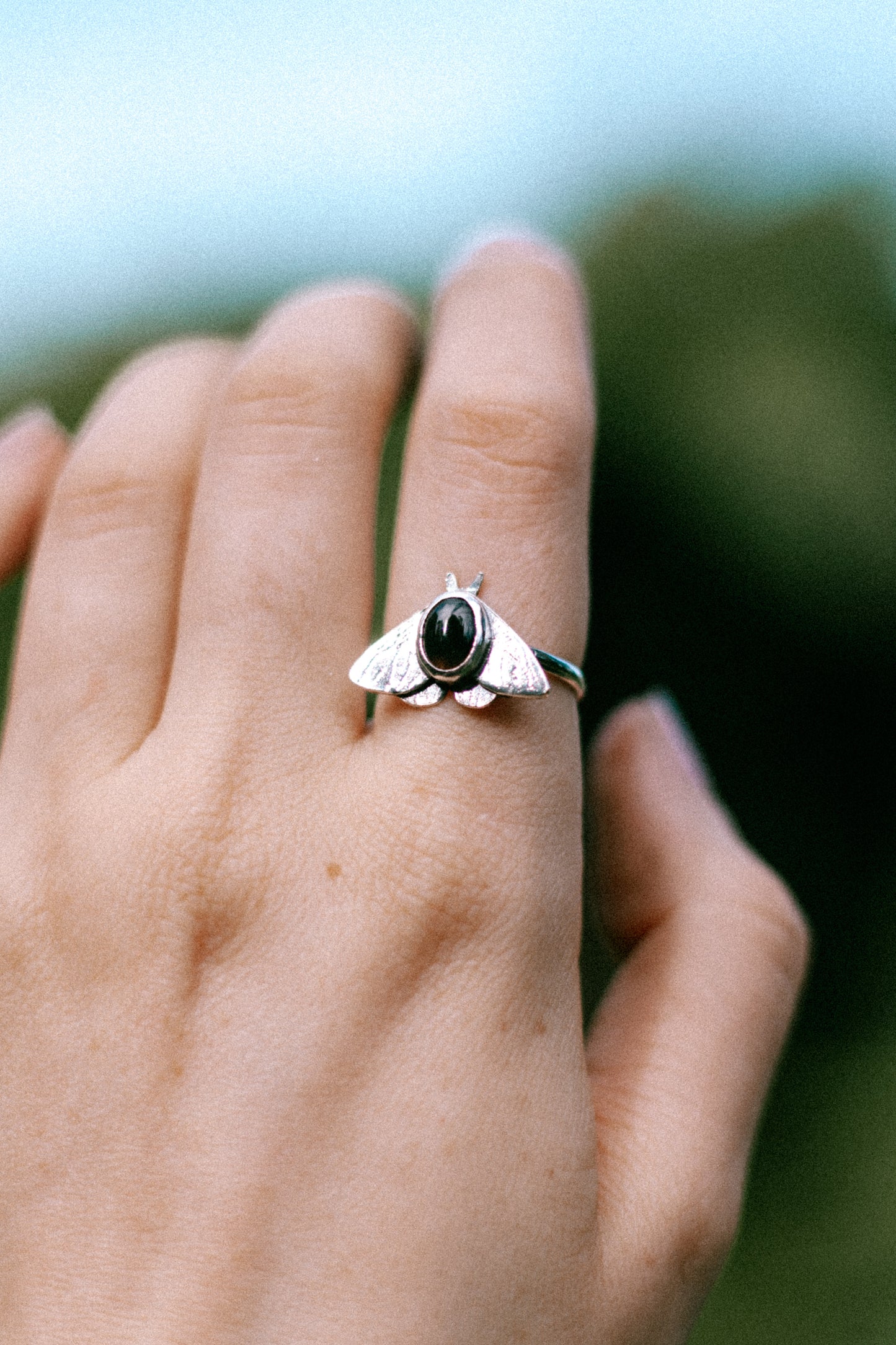 montana agate moth ring