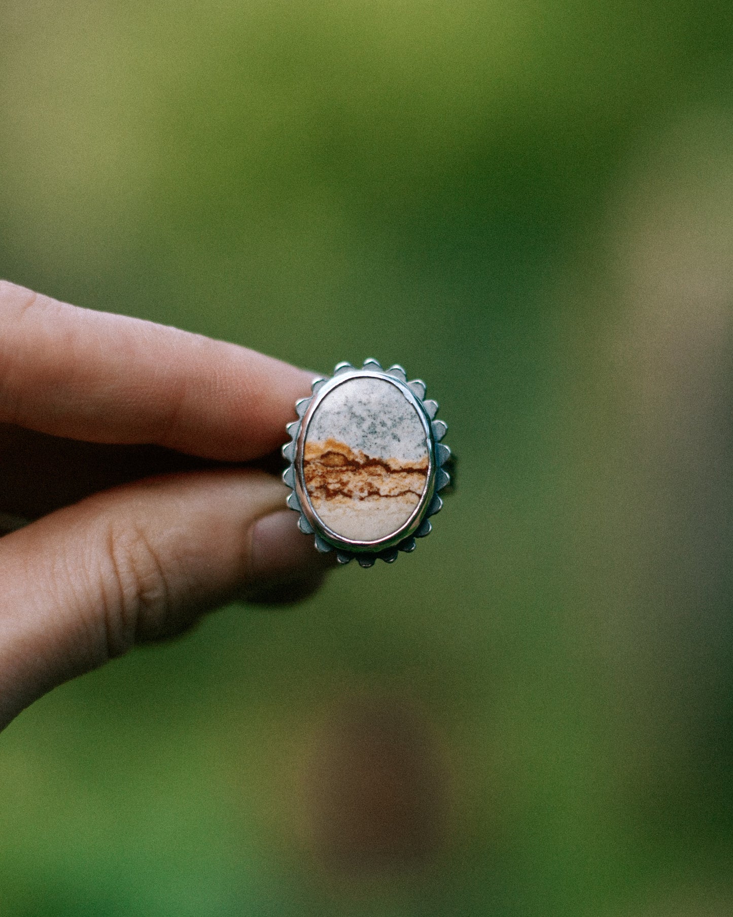 chicken track jasper ring