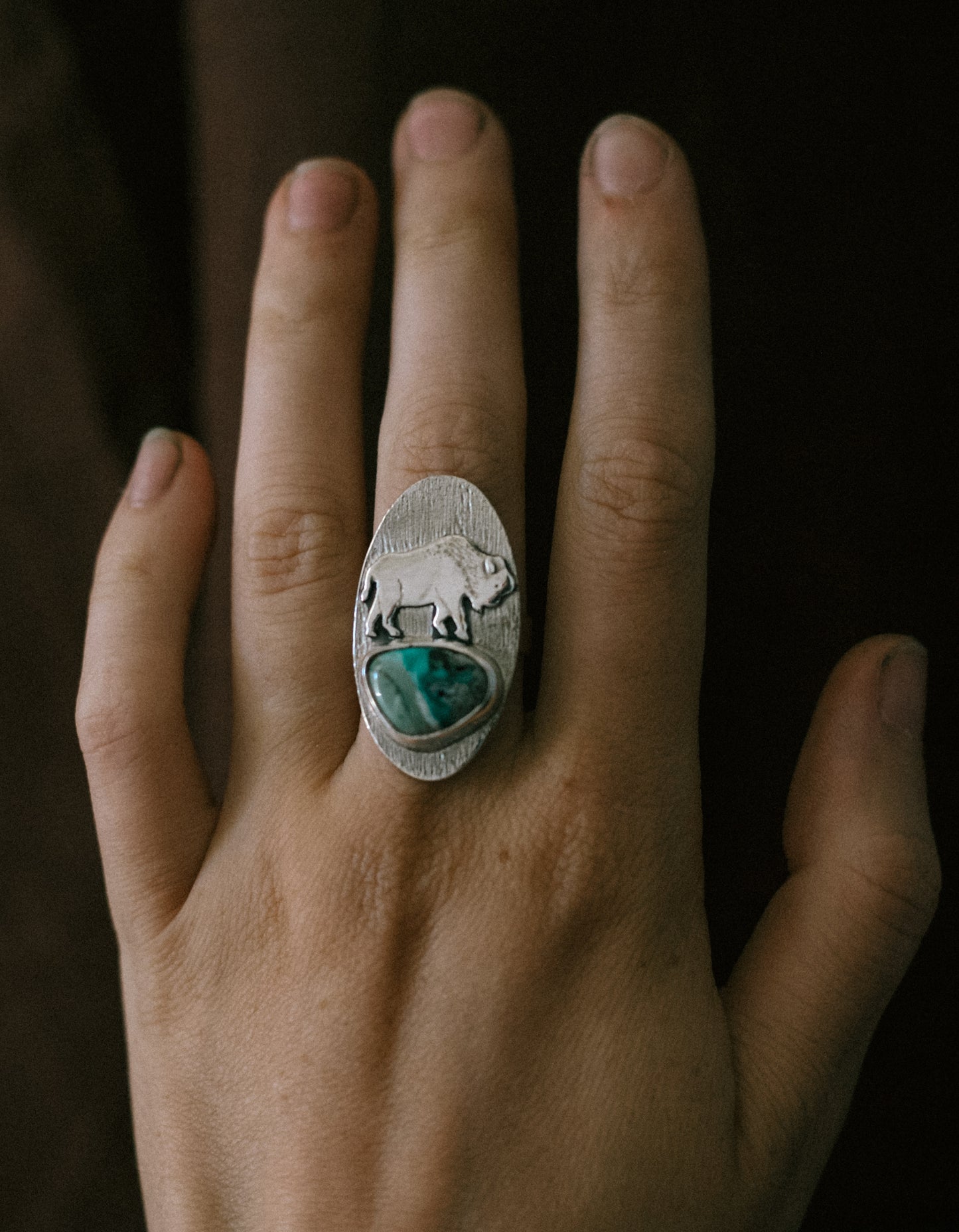 variscite bison ring