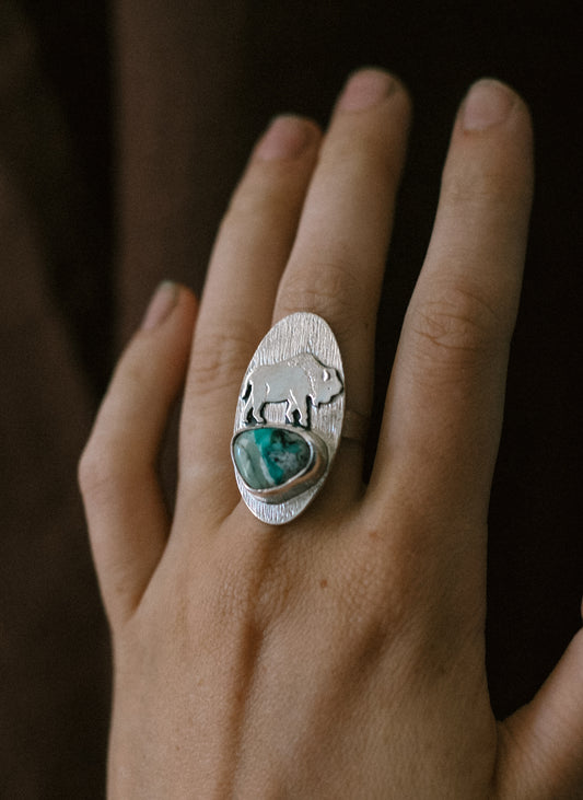 variscite bison ring