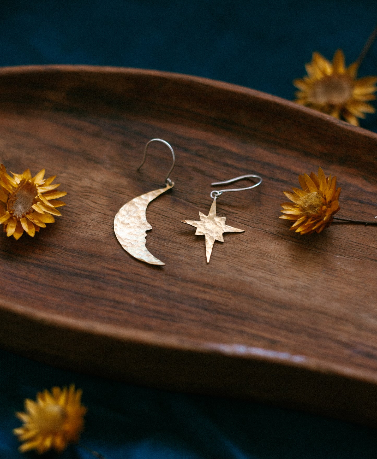 crescent moon-star earrings